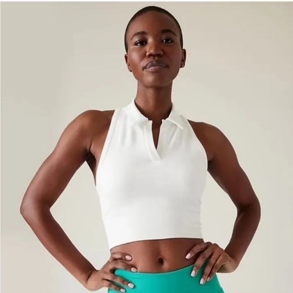 NWT Athleta Aurora Seamless Crop Polo Tank - Picture 1 of 4